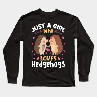 Just a Girl who Loves Hedgehogs Gift Long Sleeve T-Shirt